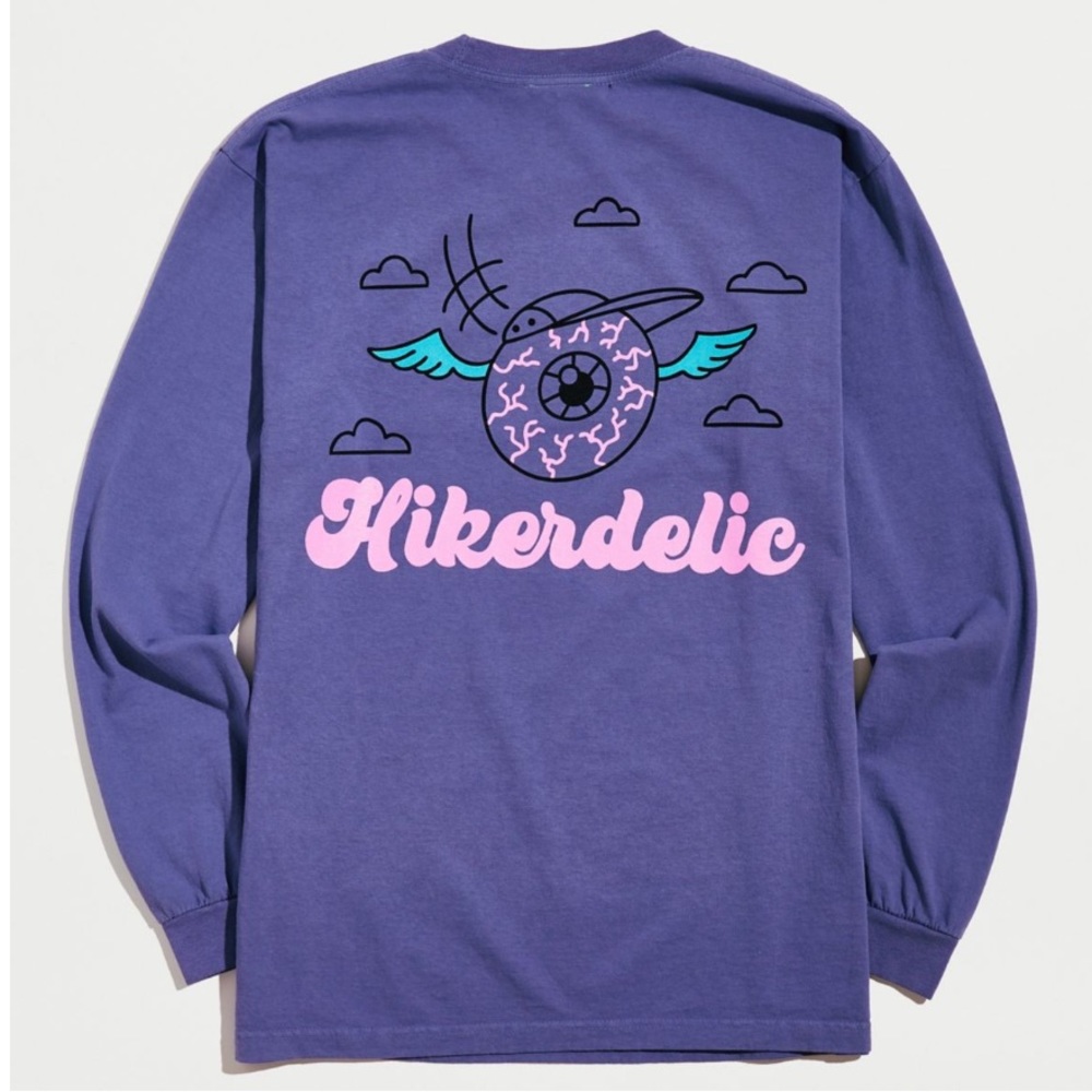 • Hikerdelic flying eye graphic purple long sleeve tee •